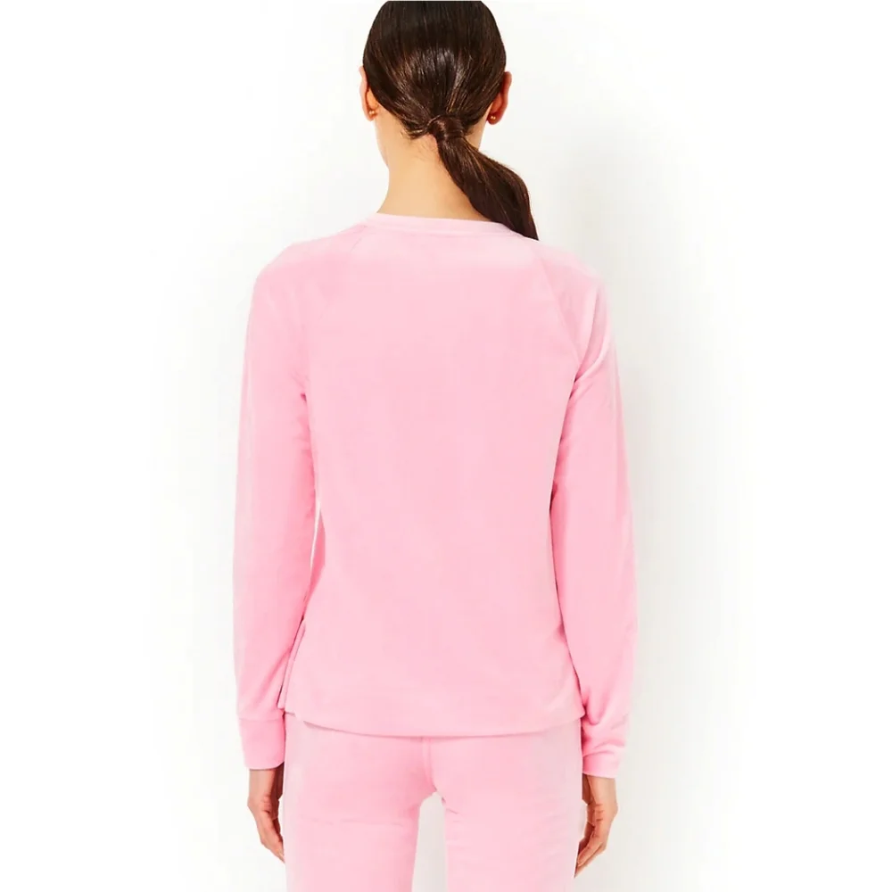 LILLY PULITZER Ciana Velour Top In Conch Shell Pink - Picture 6 of 10